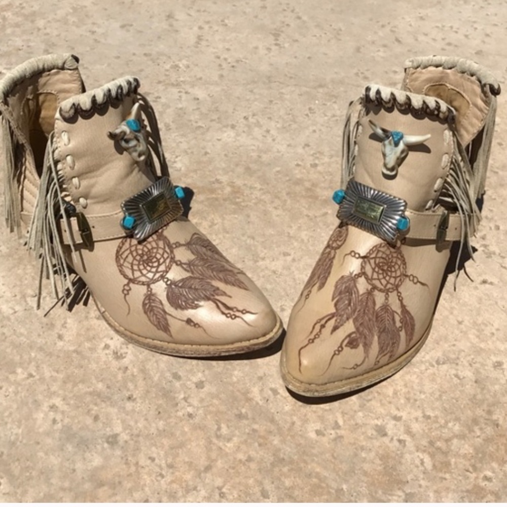Boho Repurposed leather boots